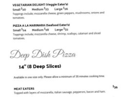 Piccolo's Pizza And Pasta House menu