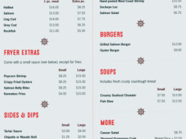 Oak Bay Seafood menu