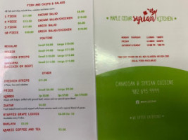 Maple Cedar Syrian Kitchen menu