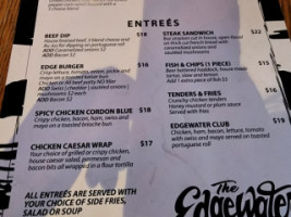 The Edgewater And Grill menu