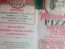 Mamma Mia's Pizza Napanee menu