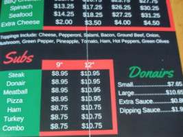 Wabo's Pizza Sub Donair menu