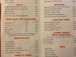 Tang's menu