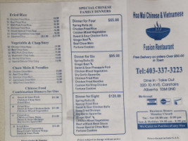 Hoa Mai menu