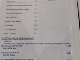 Tayo Vietnamese menu