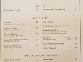 Aristotle's Steak Seafood House menu