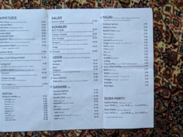 Oya Japanese Sun Peaks menu