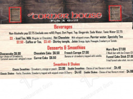 Corner House Pub And Grill menu