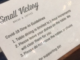 Small Victory Bakery menu