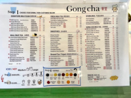 Gong Cha Bubble Tea menu