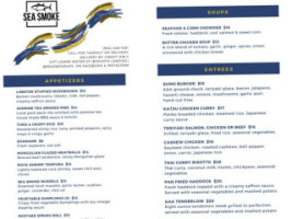 Sea Smoke Restaurant Bar menu