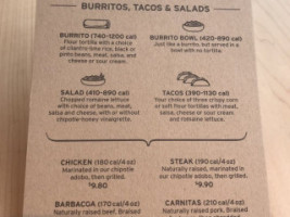 Chipotle Mexican Grill menu