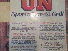 Game On Sports And Grill menu