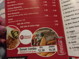 87 Pizza Donair menu