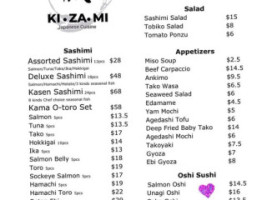 Kizami Japanese Cuisine menu