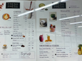 Fresh Press Coffee menu