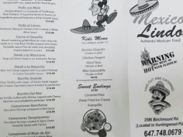 Mexico Lindo Express menu