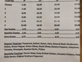 J L Grocery menu