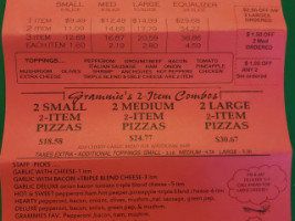 Grammie's Pizza Plus menu