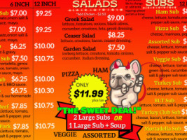 Red's Take-out menu