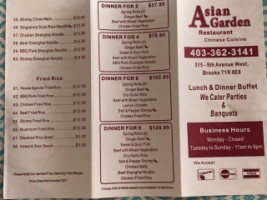 Asian Garden menu