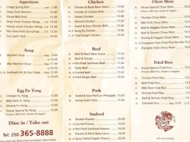 Jacky’s Chinese menu