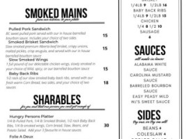 Whisky Jack's Pub And Smokehouse menu