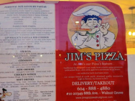 Jim's Pizza menu