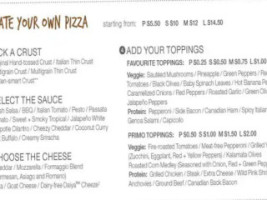 Panago Pizza menu