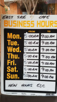 East Side Cafe menu