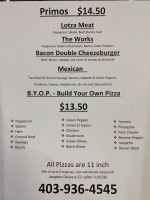 Langdon Pizza menu