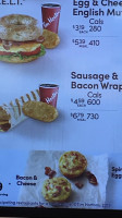 Tim Hortons menu