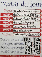 Chez Jozanne menu