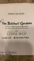 Butchart Gardens Coffee Shop menu