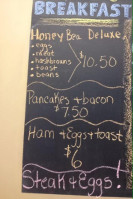 Honey Bea Cafe menu