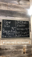 Christine's menu