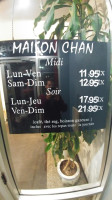 Buffet Chan menu