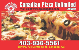 Canadian Pizza Unlimited menu