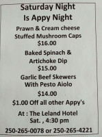 Leland Pub menu