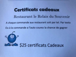 Le Relais Du Souvenir menu