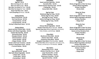 Silver Gates Cafe menu