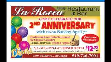 Larocca Family Restaurant And Bar menu