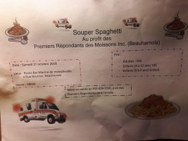 Resto Marina Melocheville menu