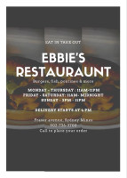 Ebbie's Fast Foods menu