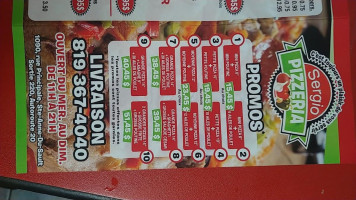 Sergio Pizzeria menu