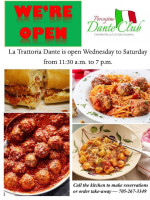 The Porcupine Dante Club menu