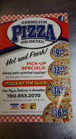 Vermilion Pizza Ltd menu