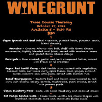 Winegrunt menu