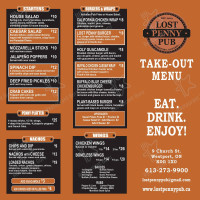 Lost Penny Pub menu