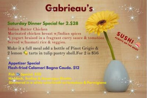 Gabrieau's Bistro menu